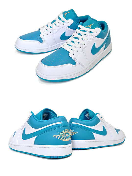 楽天市場】NIKE AIR JORDAN 1 LOW white/celestial gold-aquatone 