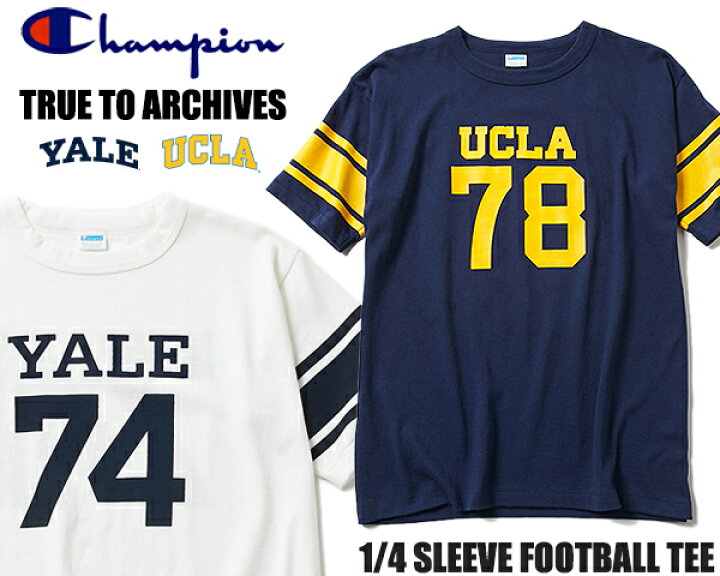 楽天市場】Champion TRUE TO ARCHIVES 1/4 SLEEVE FOOTBALL TEE c3 