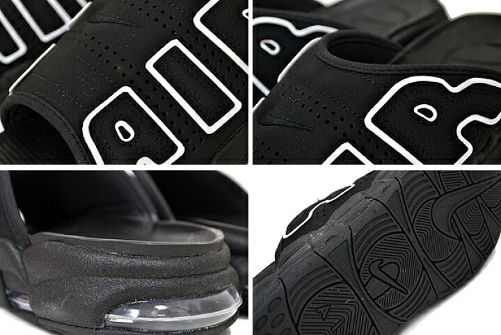 楽天市場】NIKE AIR MORE UPTEMPO SLIDE black/white-black-clear 