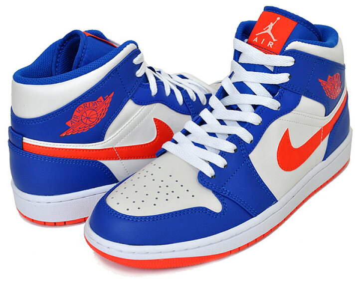 楽天市場】NIKE AIR JORDAN 1 MID game royal/rush orange-phantom 