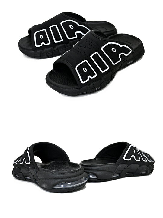 楽天市場】NIKE WMNS AIR MORE UPTEMPO SLIDE black/white-blk-clear  