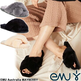 EMU Australia MAYBERRY w11573 エミュ オーストラリア メイベリー ファーサンダル レディース サンダル ルームシューズ クロスファーサンダル スリッパ ムートン