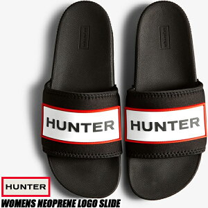 HUNTER WOMENS NEOPRENE LOGO SLIDE BLACK wfd1000neo-blk n^[ EBY lIv S XCh fB[X T_ ubN