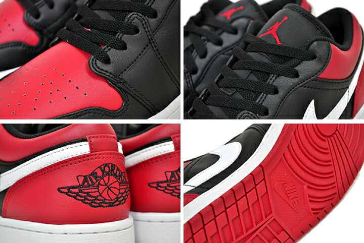 楽天市場】NIKE AIR JORDAN 1 LOW black/gym red-white 553558-066 