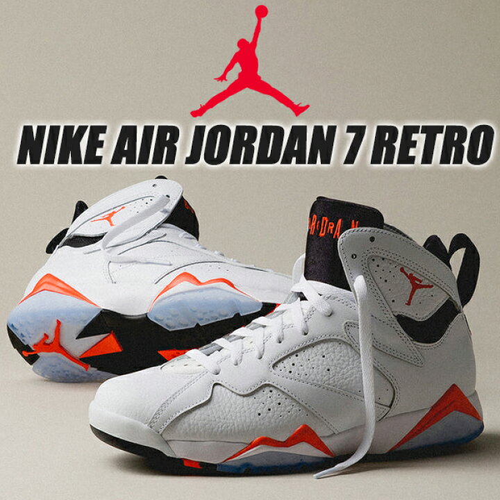 楽天市場】NIKE AIR JORDAN 7 RETRO WHITE INFRARED white/crimson  