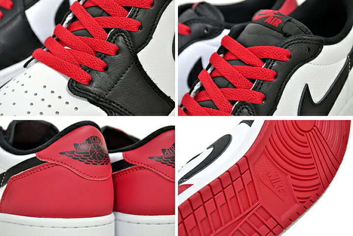 楽天市場】NIKE AIR JORDAN 1 RETRO LOW OG BLACK TOE white/black 