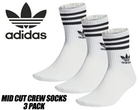 adidas MID CUT CREW SOCKS 3 PACK WHITE ij0733 EEF54 アディダス オリジナルス ミッドカット クルーソックス 3足組 ホワイト 3足パック 靴下