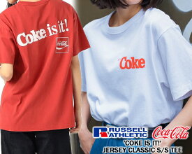 RUSSELL ATHLETIC Coca-Cola ATHLETIC TEE rc-23502-cc ラッセル アスレチック コカ・コーラ Tシャツ コラボ ホワイト レッド Coke is it