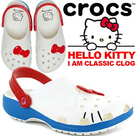 crocs HELLO KITTY I AM CLASSIC CLOG WHITE 209438-100 クロックス ハロー キティ アイアム クラシック クロッグ ホワイト サンダル レディース