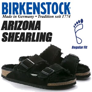 BIRKENSTOCK ARIZONA SHEARLING (REGULAR FIT) BLACK 0752661 ビルケンシュトック アリゾナ シアリング レギュラーフィット ブラック スエードレザー ラムスキンボア サンダル ベロアレザー