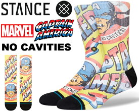 STANCE NO CAVITIES YELLOW a556d23noc-yel MARVEL avengers スタンスソックス マーベル キャプテンアメリカ クルー アベンジャーズ captain america 靴下 クルー丈 ソックス