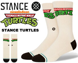 STANCE TURTLES OFF WHITE a556d23tur-ofw スタンスソックス タートルズ クルー コラボ クルー丈 ソックス Teenage Mutant Ninja Turtles 靴下