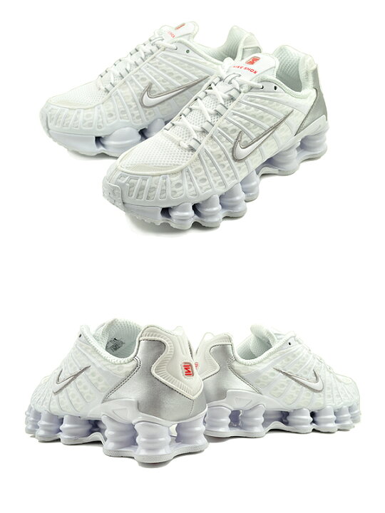 楽天市場】NIKE WMNS SHOX TL white/white-metallic silver ar3566-100 