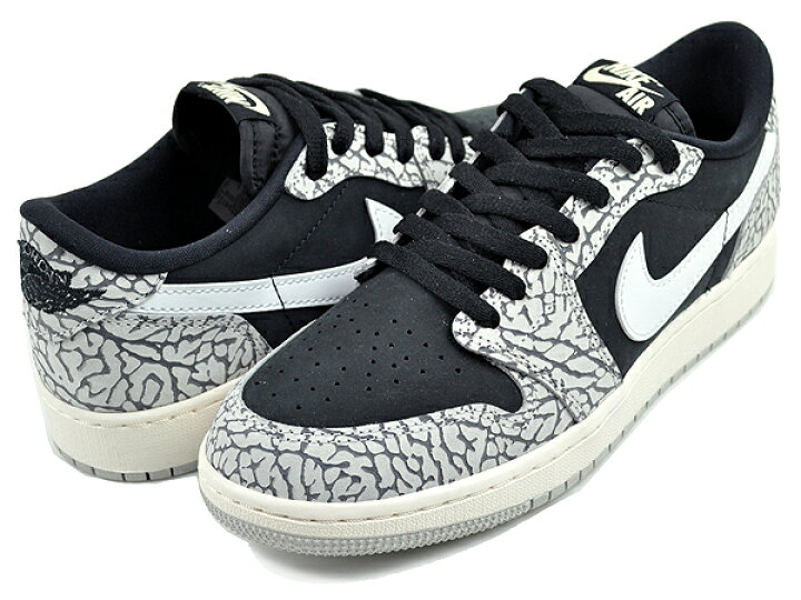 楽天市場】NIKE AIR JORDAN 1 RETRO LOW OG (GS) black/muslin-tech 