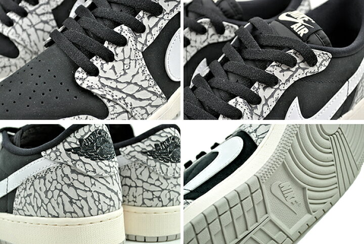 楽天市場】NIKE AIR JORDAN 1 RETRO LOW OG (GS) black/muslin-tech 