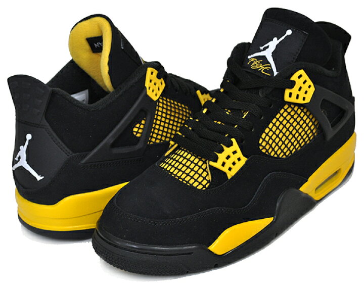 楽天市場】NIKE AIR JORDAN 4 RETRO THUNDER black/white-tour yellow  