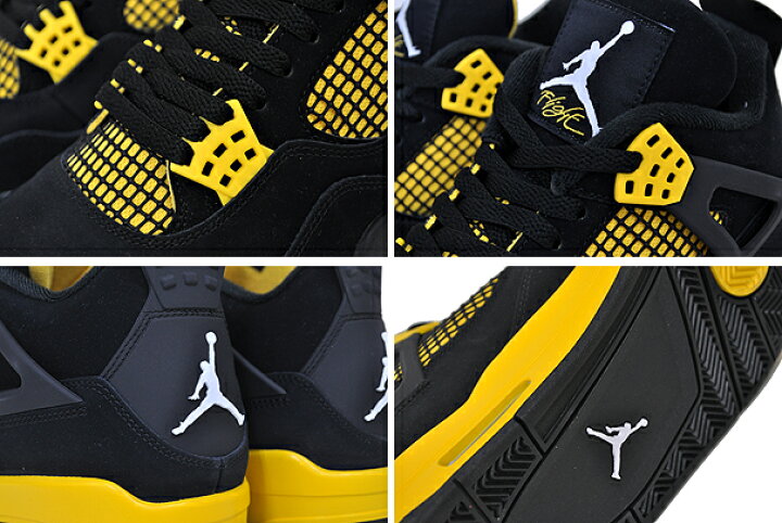 楽天市場】NIKE AIR JORDAN 4 RETRO THUNDER black/white-tour yellow  