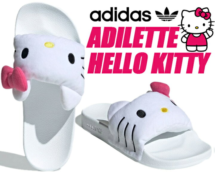 楽天市場】adidas ADILETTE HELLO KITTY FTWWHT/CBLACK/PINKFUS ig8419 