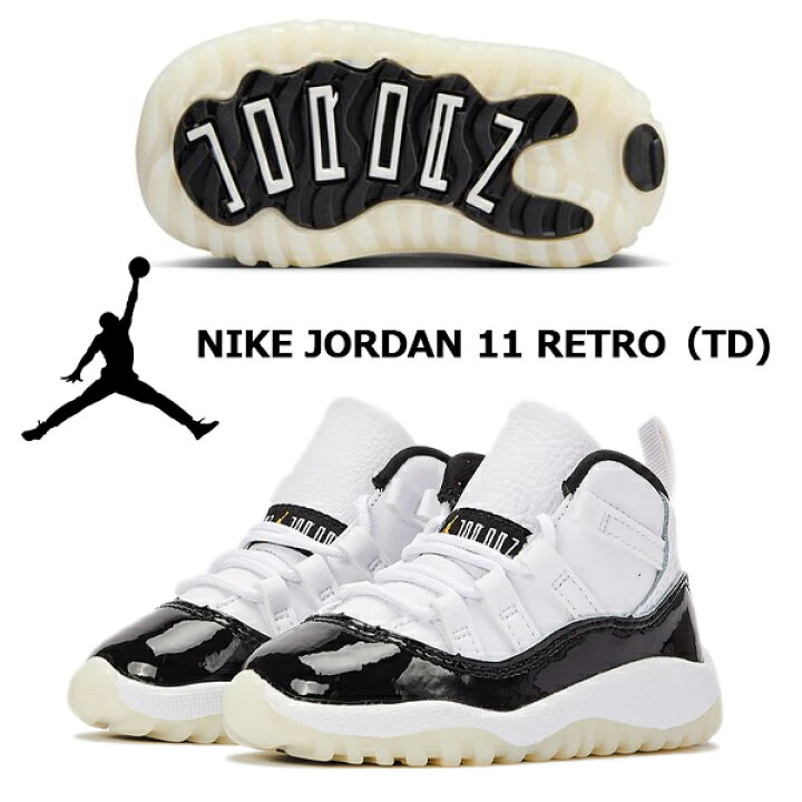 楽天市場】NIKE JORDAN 11 RETRO（TD) white/metallic gold-black 