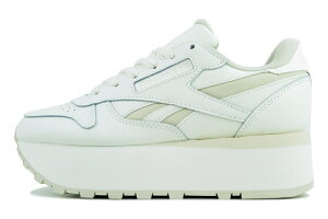Reebok CLASSIC LEATHER TRIPLE LIFT CHALK/CHALK/BEIGE 100201090 ���[�{�b�N �N���V�b�N���U�[ �g���v�� ���t�g �`���[�N �x�[�W�� 4cm ���� �X�j�[�J�[ �v���b�g�t�H�[���\�[��