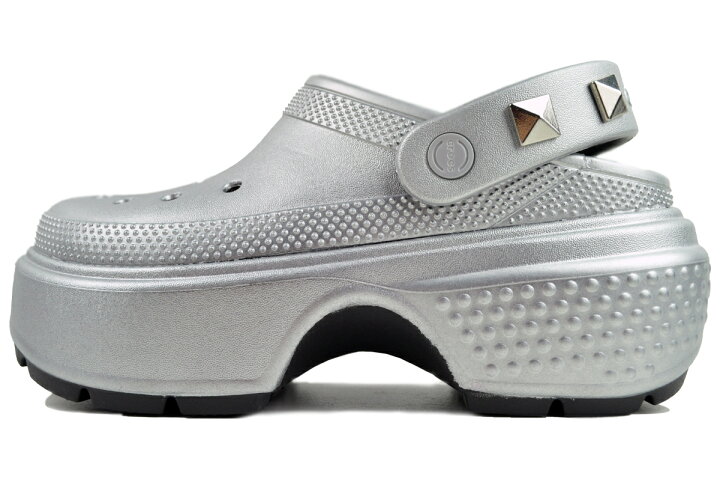 楽天市場】crocs STOMP METALLIC CLOG SILVER 210362-040 クロックス 