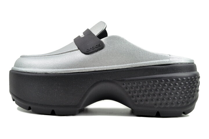 楽天市場】crocs STOMP METALLIC LOAFER SILVER/BLACK 210363-01v 