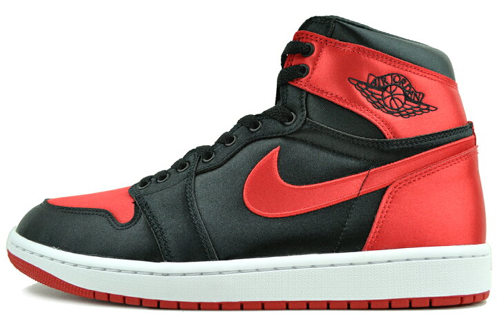 楽天市場】NIKE WMNS AIR JORDAN 1 RETRO HI OG SATIN BRED black  