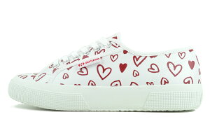 [ �|�C���gUP & �ő�2000�~OFF�N�[�|�� ] SUPERGA 2750 VEGAN MATERIAL CUTE HEARTS PRINT WHITE/RED HEARTS s81428w-a15 �X�y���K 2750 �L���[�g �n�[�g �z���C�g ���b�h ���f�B�[�X �X�j�[�J�[