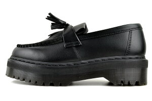 Dr.Martens V ADRIAN QUAD MONO BLACK 30648001 FELIX RUB OFF ドクターマーチン ヴィーガン エイドリアン クワッド モノ タッセル ローファー オールブラック 厚底 スリッポン メンズ ビーガン