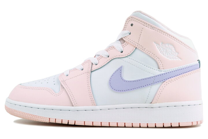 楽天市場】NIKE AIR JORDAN 1 MID (GS) pink wash/violet frost-white 