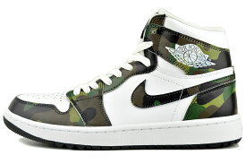 NIKE AIR JORDAN 1 HIGH GOLF legion green/white-black dq0660-300 ナイキ エアジョーダン 1 ハイ ゴルフ ゴルフシューズ スパイクレス カモフラージュ カモフラ柄