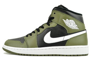 NIKE AIR JORDAN 1 MID blk/wht-medium olive-sail dq8426-092 iCL GAW[_ 1 ~bh ubN zCg ~fBAI[u ZC
