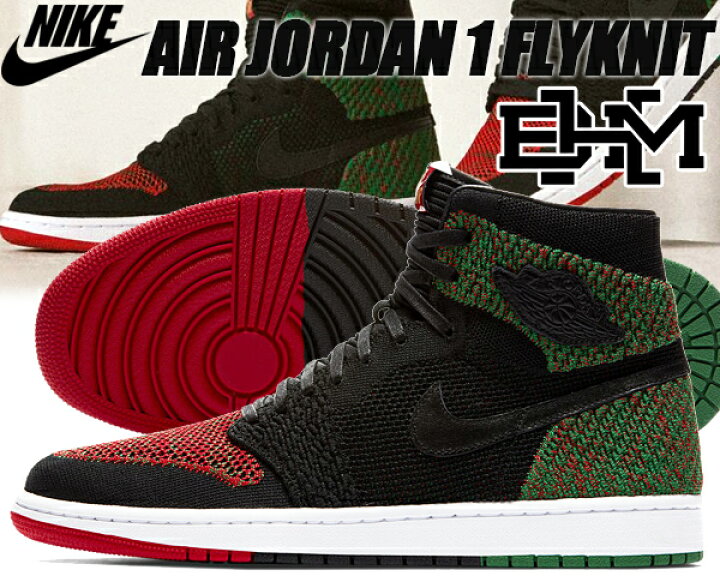 楽天市場】NIKE AIR JORDAN 1 RETRO HI FLYKNIT BHM black/black-pine 