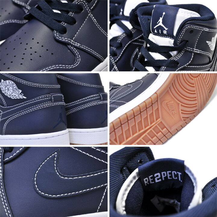 楽天市場】NIKE AIR JORDAN 1 MID RE2PECT obsidian/white-gum light 