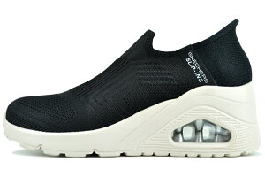 SKECHERS UNO WEDGE-KICKIN KNIT SLIP-INS BLACK 177523-blk XPb`[Y Em EFbW LbLO jbg XbvCY ubN
