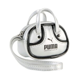 PUMA 1976 METALLIC GRIP BAG KEYCHAIN GLACIAL GRAY-PUMA BLACK 092599-01 �v�[�} 1976 ���^���b�N �O���b�v �o�b�O �L�[�`�F�[�� �O���C�V�����O���[ �v�[�}�u���b�N 0.2L