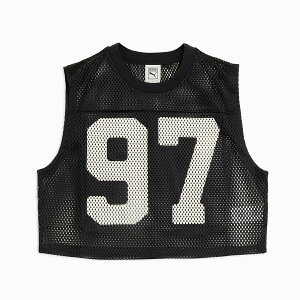 PUMA ROSE RELAXED MESH TOP PUMA BLACK 633804-01 ubNsN [ × v[} bNXh bV gbv v[}ubN