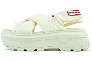 HUNTER U CITY REBEL PUFFED CROSSOVER SANDAL CANVAS CREAM ufd3116nyl-ccr n^[ jZbNX VeB x pth NXI[o[ T_ LoXN[