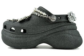 [ ポイント5倍&最大2000円OFFクーポン ] crocs BAE WEDDING GLITTER CLOG BLACK クロックス ベイ ウェディング グリッター クロッグ ブラック