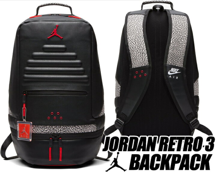 楽天市場】NIKE JORDAN RETRO 3 BACK PACK black/gym red 【ナイキ 