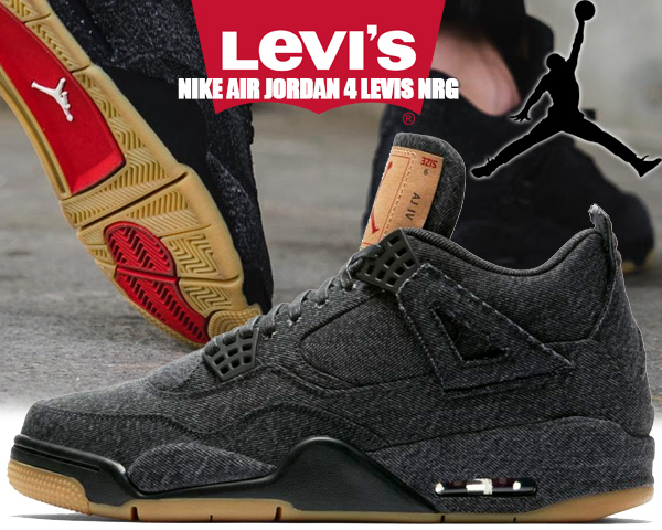 NIKE AIR JORDAN 4 LEVIS NRG black/black-blk 【ナイキ エアジョーダン 4 リーバイス エア ジョーダン  スニーカー リーバイス ブラック デニム AJ IV Levi's】 | LIMITED EDT