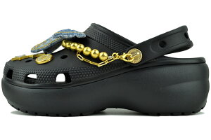 [18���͂����ڊ��Ӄf�[���|�C���g5�{!!]crocs CLASSIC PLATFORM DENIM GLITZ CLOG BLACK 213114-001 �N���b�N�X �N���V�b�N �v���b�g�t�H�[�� �f�j�� �O���b�c �N���b�O �u���b�N