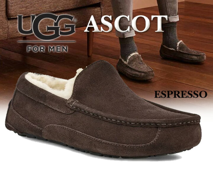 楽天市場】【アグ アスコット メンズ】UGG MENS ASCOT ESPRESSO【モカシンシューズ メンズ ファー スリッポン エスプレッソ  ムートン】 : LIMITED EDT