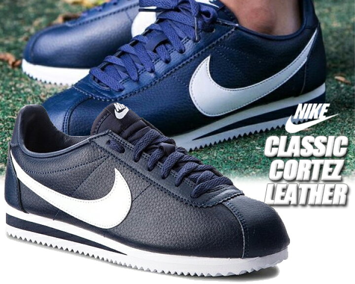 楽天市場】NIKE CLASSIC CORTEZ LEATHER midnight navy/white 【ナイキ  