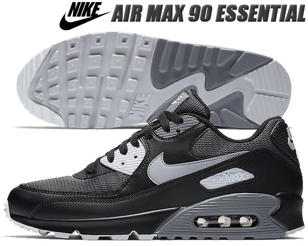 air max 90 essential black wolf grey