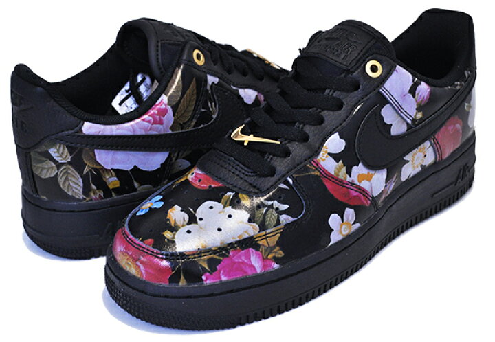 楽天市場】NIKE WMNS AIR FORCE 1 07 LXX FLORAL black/black-black 