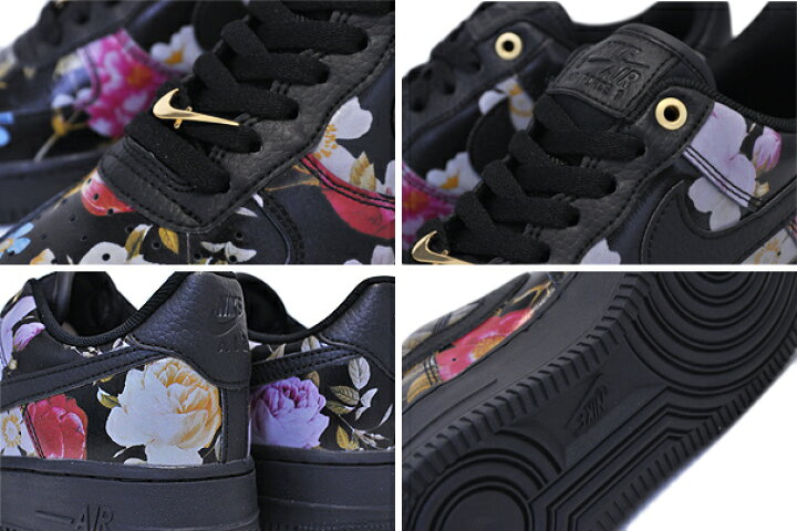 楽天市場】NIKE WMNS AIR FORCE 1 07 LXX FLORAL black/black-black 