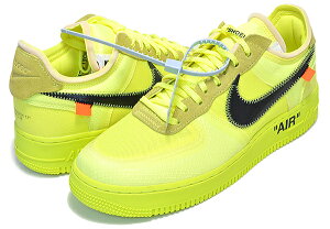 THE 10 : NIKE AIR FORCE 1 LOW OFF-WHITE volt/black-volt-cone iCL GAtH[X1 ItzCg THE TEN AF1 {gCG[ VIRGIL ABLOH ao4606-700