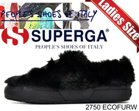 【スペルガ 2750】SUPERGA 2750 ECOFURW BLACK【レディース スニーカー ファー ブラック】