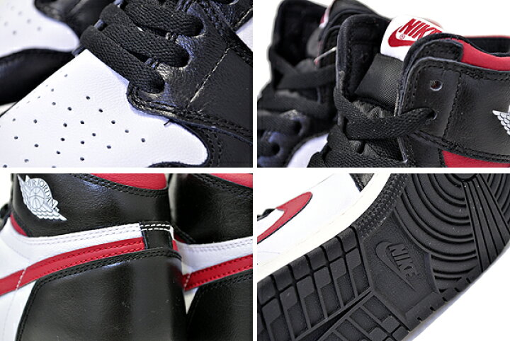 楽天市場】NIKE AIR JORDAN 1 RETRO HI OG GS black/gym red-white  